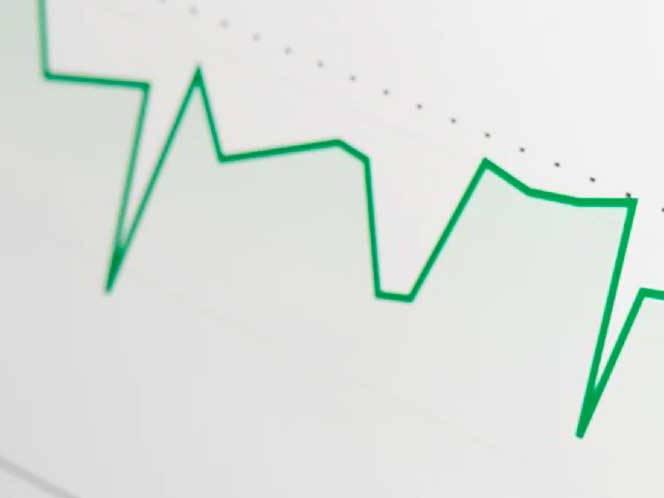 A green line graph